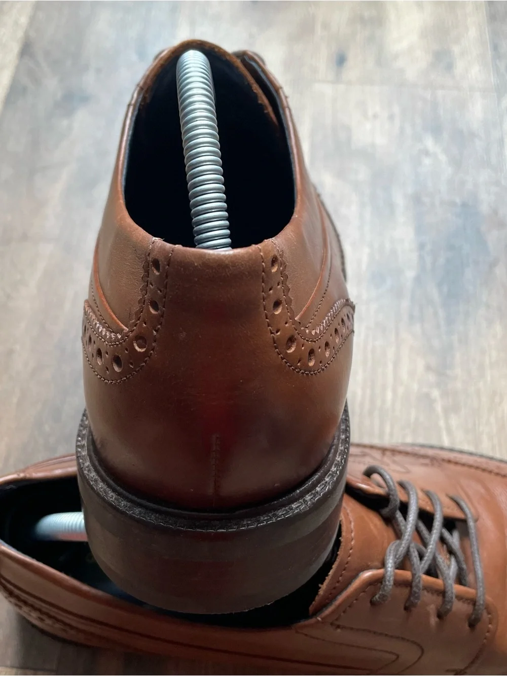 Cole Haan brown Men's Classic Brown Leather Wingtip Dress Shoes